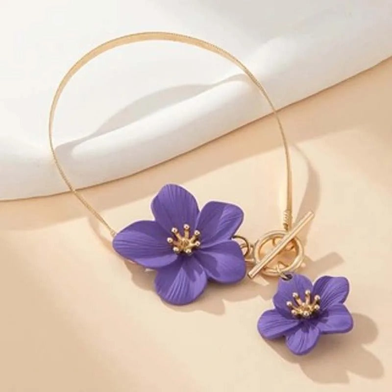 Elegant Twin Flower Anklet