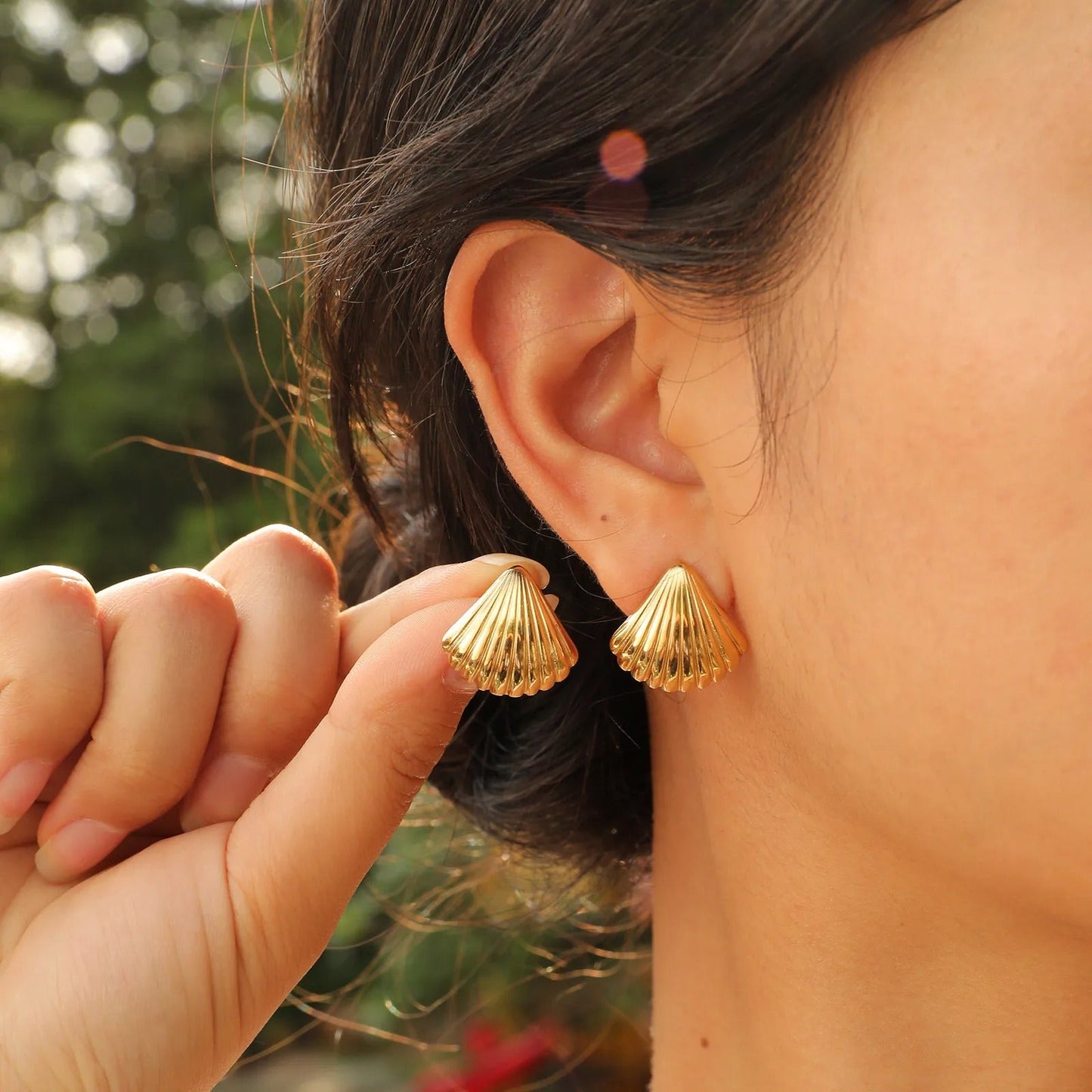 Shell Striped Earrings