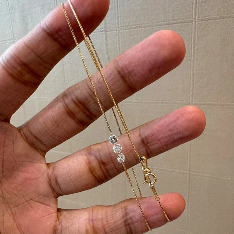 Delicate Three Stone Necklace