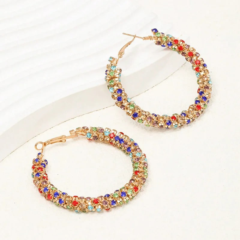 Colorblock Rhinestone Earrings