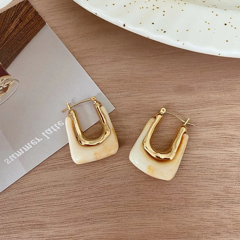 Vintage Transparent "U" Earrings