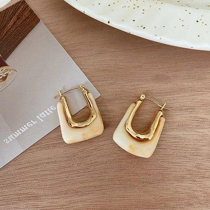 Vintage Transparent "U" Earrings