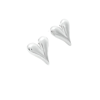 Dainty Compressed Hearts Earrings