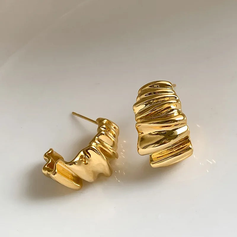 Wavy Ripple Stud Earrings