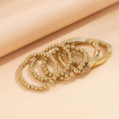 Chunky Round Bead Bracelet Stack