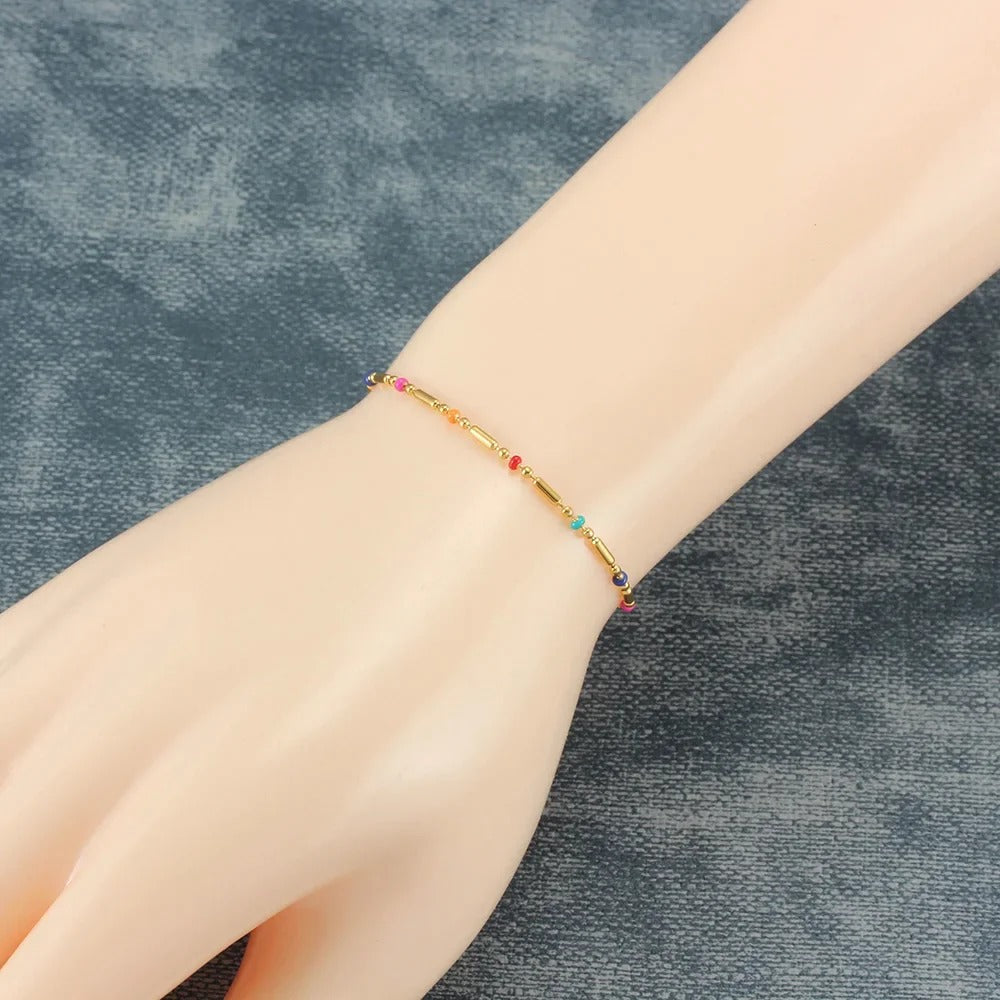 Colorful Bead Bamboo Bracelet