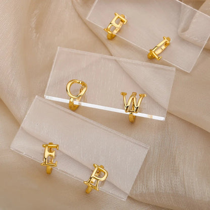 Minimal Initial Letter Stud Earrings