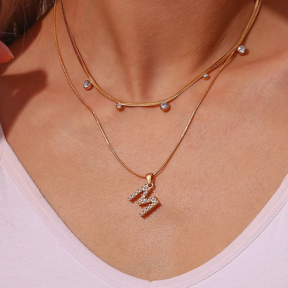 Pearl Letter Initial Necklace