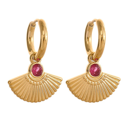 Scalloped Gem Earrings