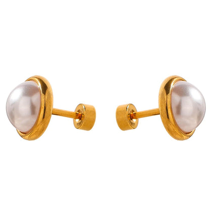 Screw Back Pearl Earrings
