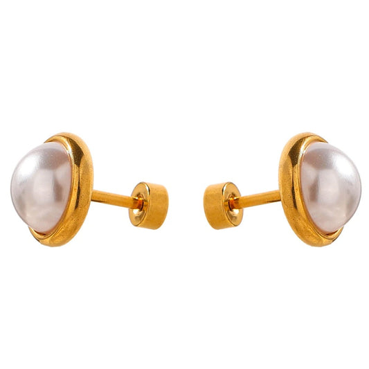Screw Back Pearl Earrings