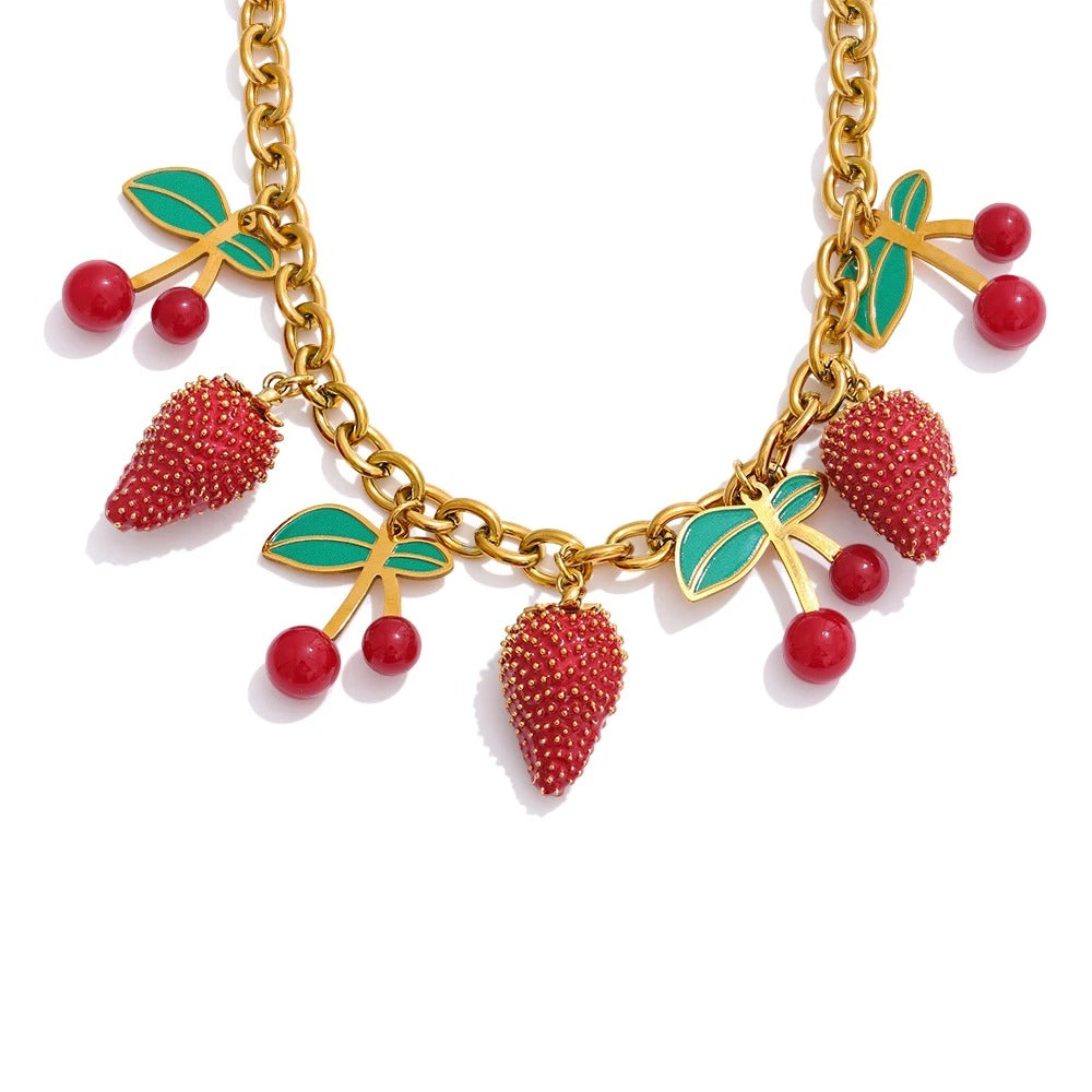 Strawberry Cherry Necklace