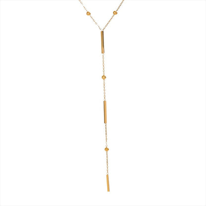 Thin Long Bar Tassel Necklace