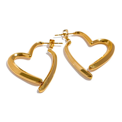 Minimal Removable Hollow Love Heart Earrings