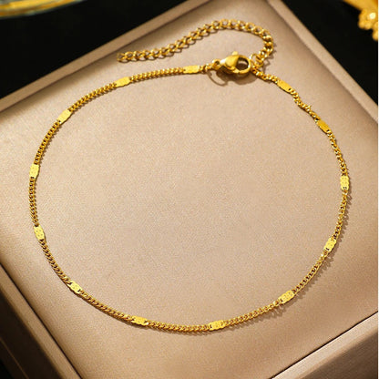 Delicate Minimal Thin Chain Anklet