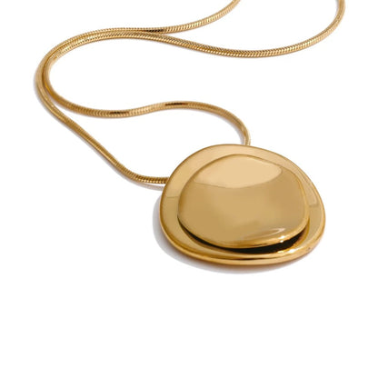 Double Flat Pebble Necklace