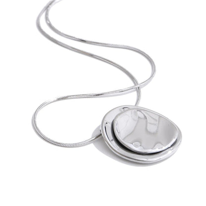 Double Flat Pebble Necklace