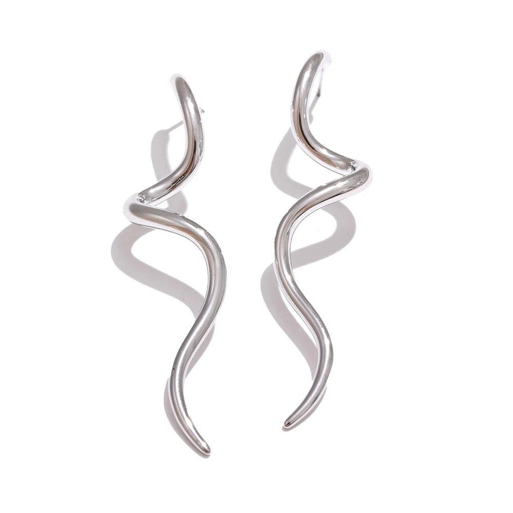 Flowing Metal Earrings