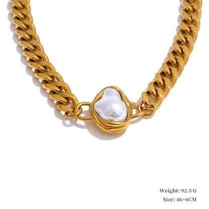 Elegant Chunky Pearls Necklace & Earring Set