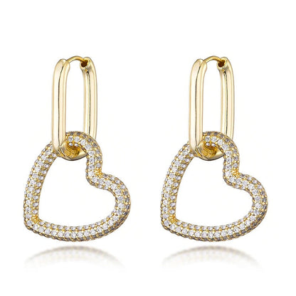 Geometric Hearts Hoop Earrings