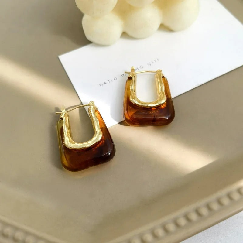 Vintage Transparent "U" Earrings