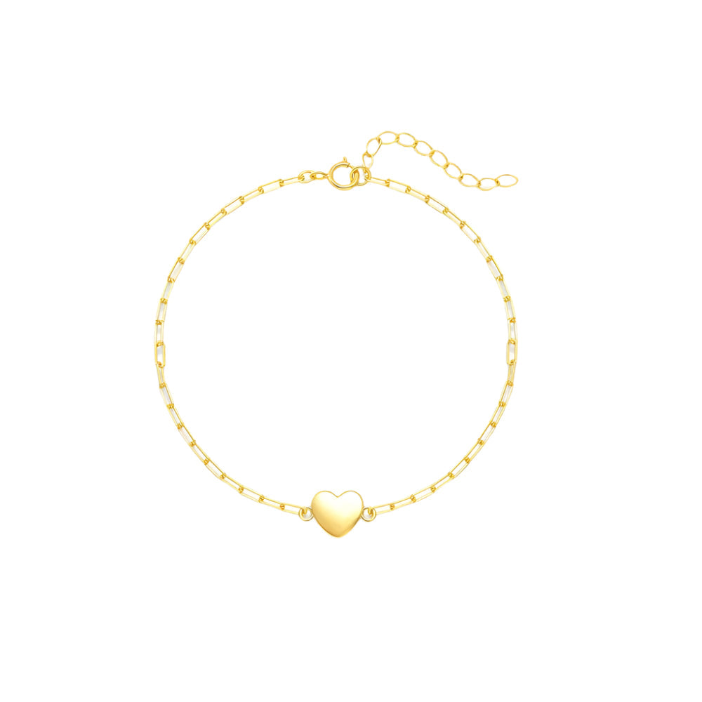 Dainty Heart Paper Clip Bracelet