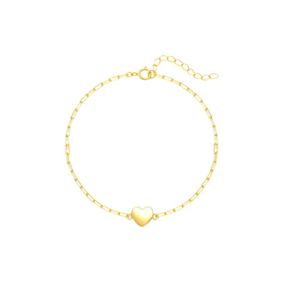 Dainty Heart Paper Clip Bracelet