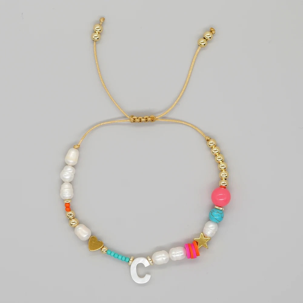 Color Splash Initial Bracelet