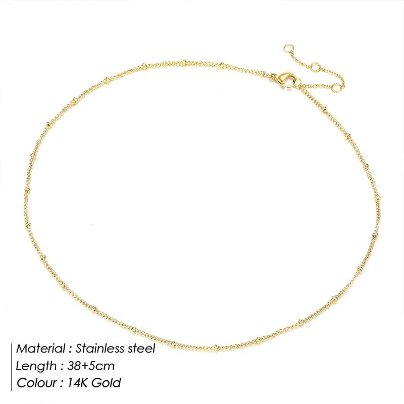 Dainty Bead Choker Necklace