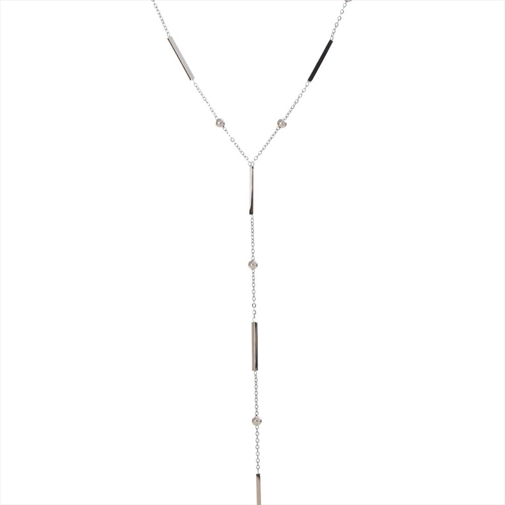 Thin Long Bar Tassel Necklace